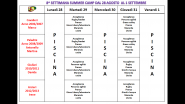 Programma 8° settimana dal 28 agosto al 1 settembre Summer Camp 2017